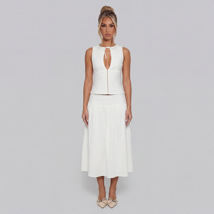 Giulia Keyhole White Top