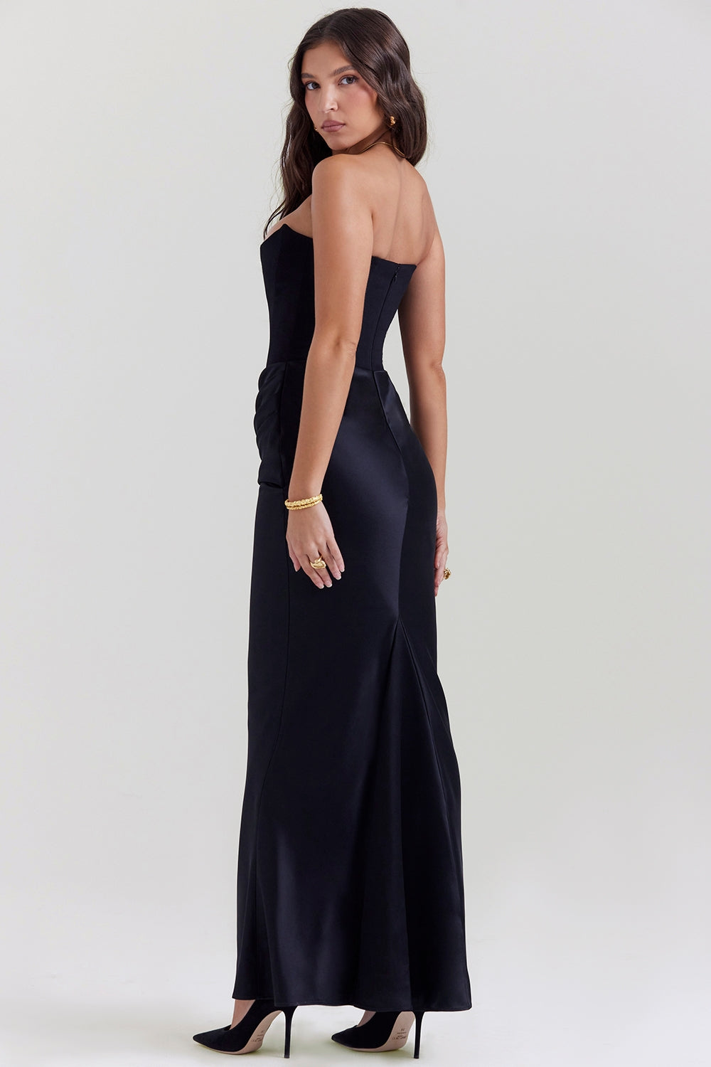 Women's Strapless Maxi Dress Formal Evening Wedding Guest Gown – Magna Clothes