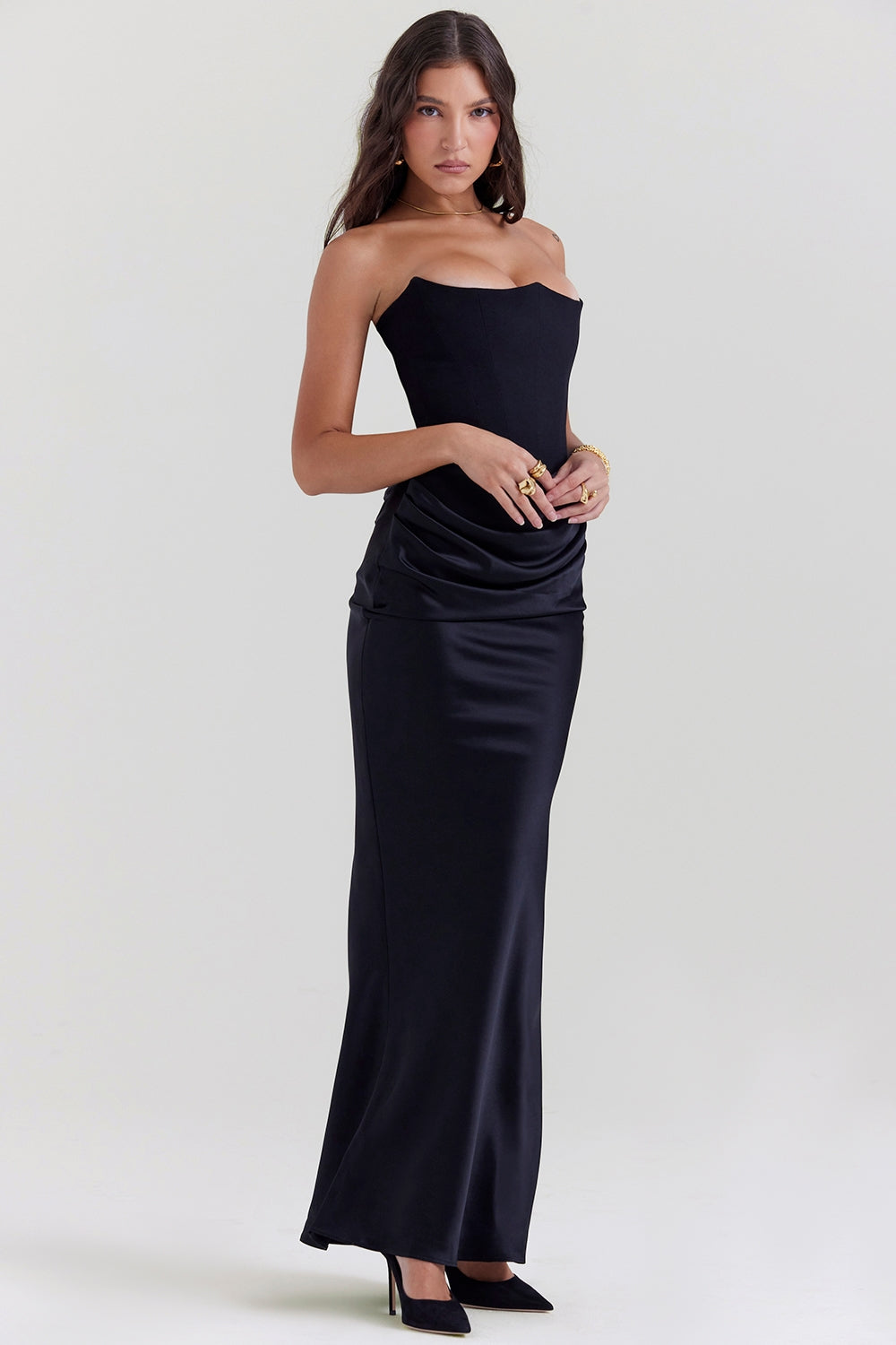 Women's Strapless Maxi Dress Formal Evening Wedding Guest Gown – Magna Clothes