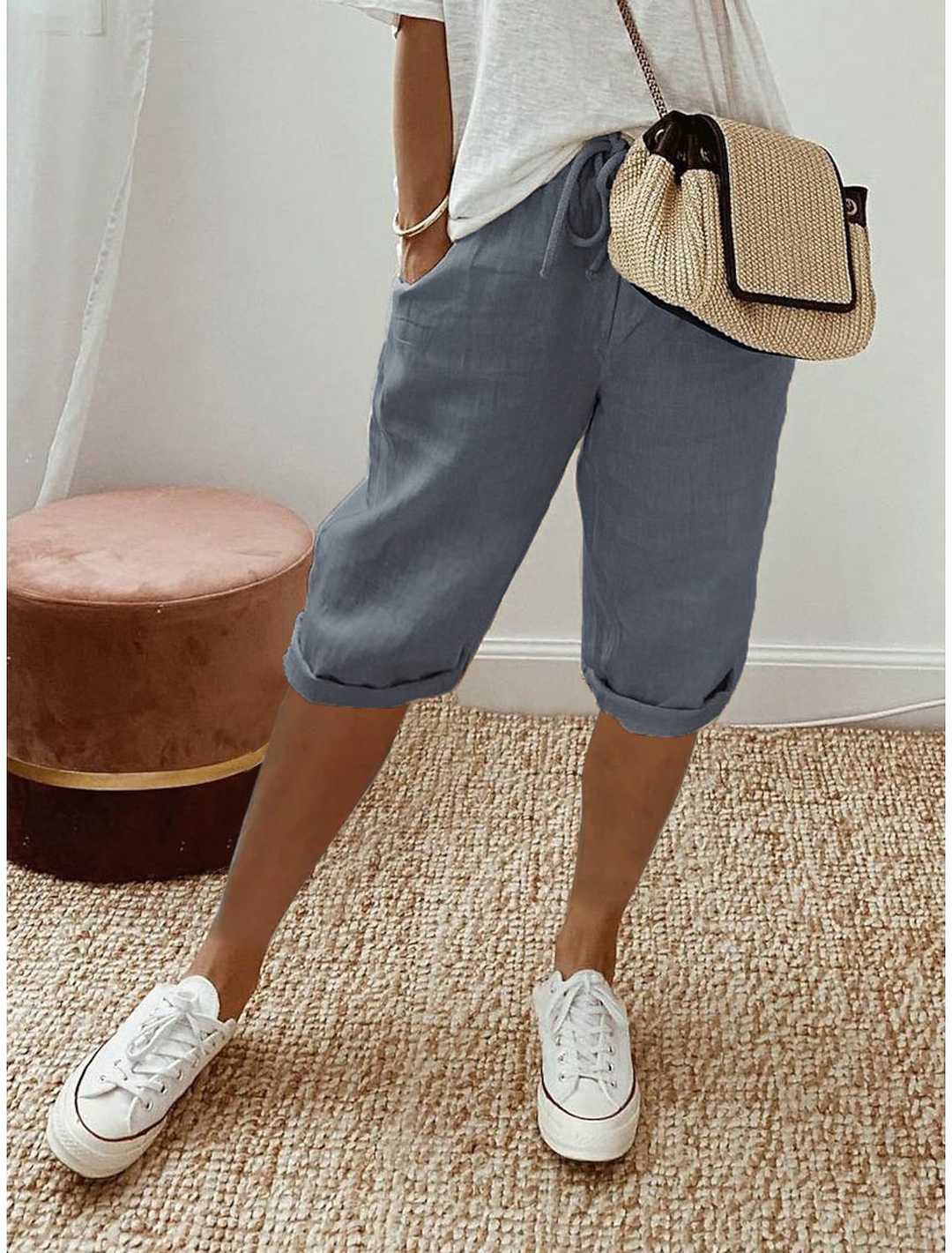 Anais | Relaxed Capri Pants with Drawstring Waist
