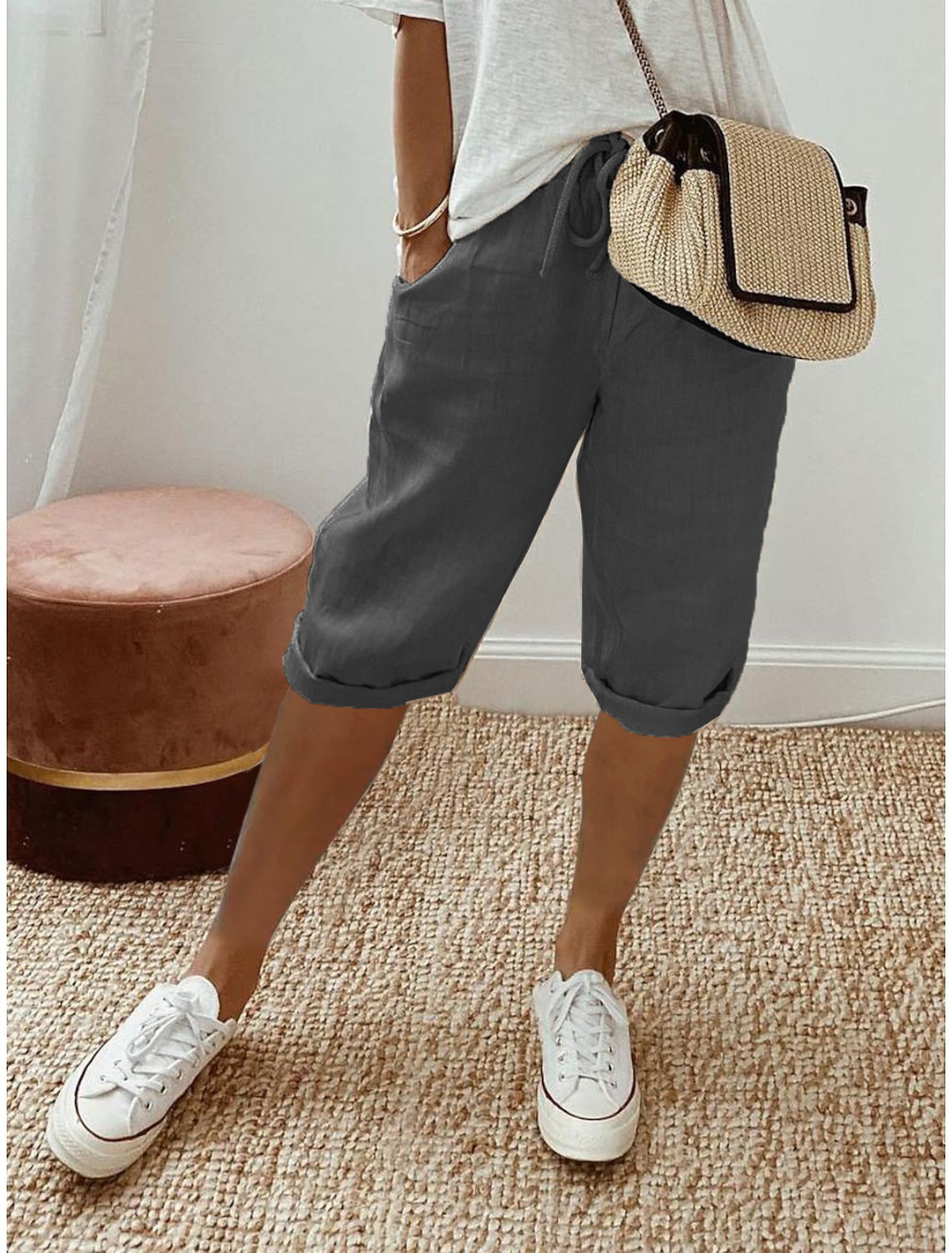 Anais | Relaxed Capri Pants with Drawstring Waist