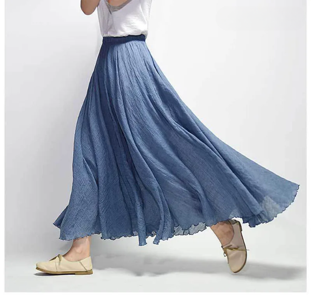 Madeleine | Flowy Linen Maxi Skirt