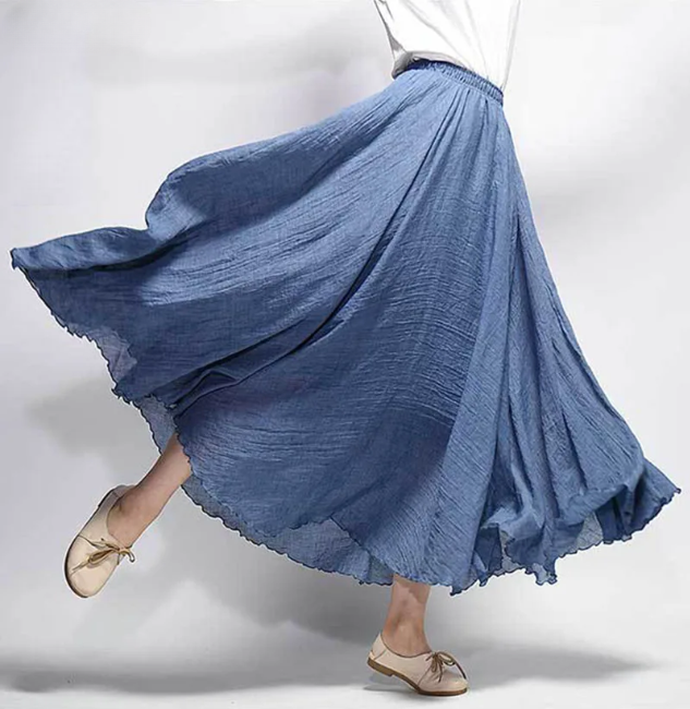 Madeleine | Flowy Linen Maxi Skirt