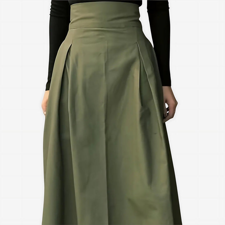 Felicity | High-Waist Tie-Waist A-Line Midi Skirt