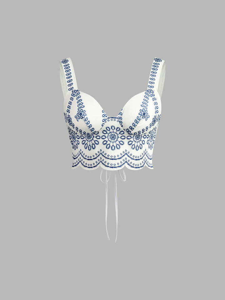 Eloise | Embroidered Crop Top and Midi Skirt Two-Piece Set