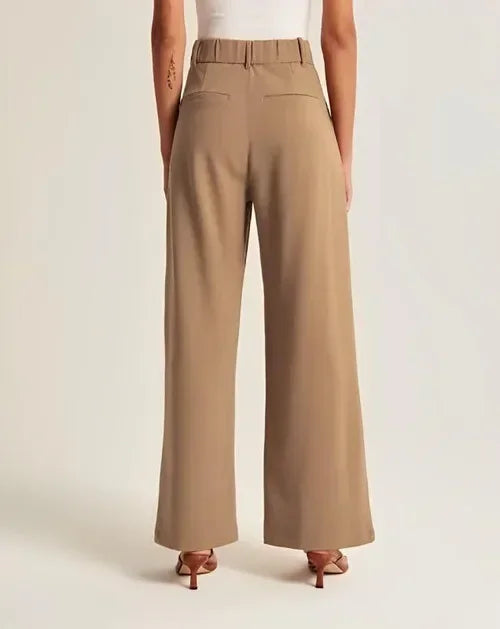 Beatrice | High-Waist Tailored Wool-Blend Wide-Leg Trousers