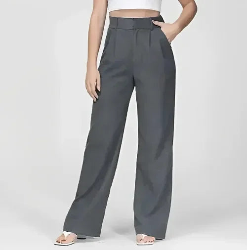 Beatrice | High-Waist Tailored Wool-Blend Wide-Leg Trousers