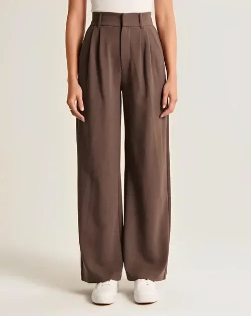Beatrice | High-Waist Tailored Wool-Blend Wide-Leg Trousers
